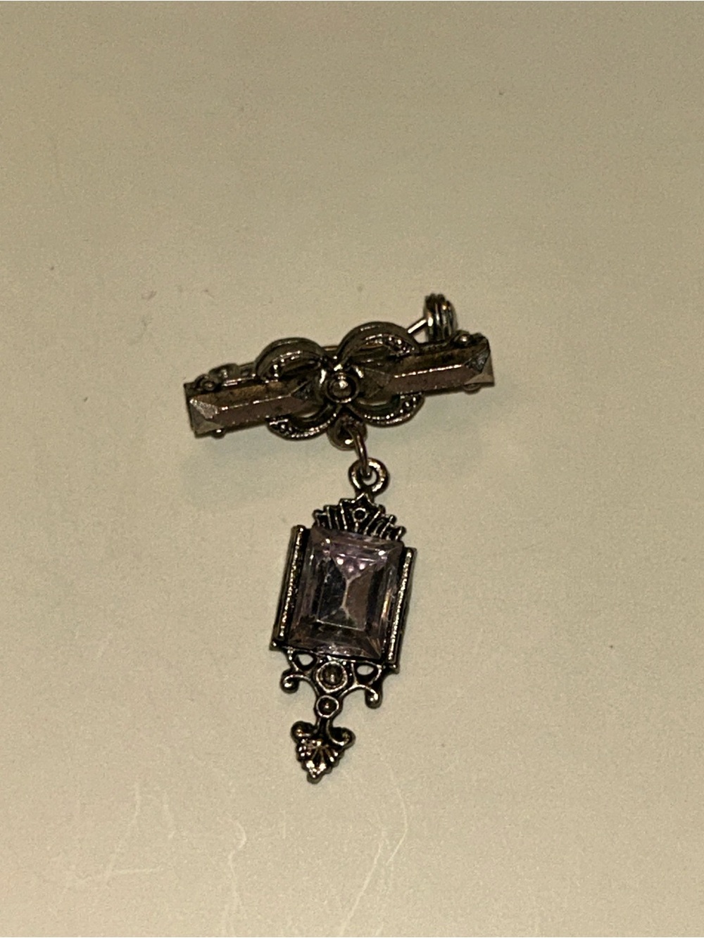 Sterling-Style Silver Tone Pendant Brooch